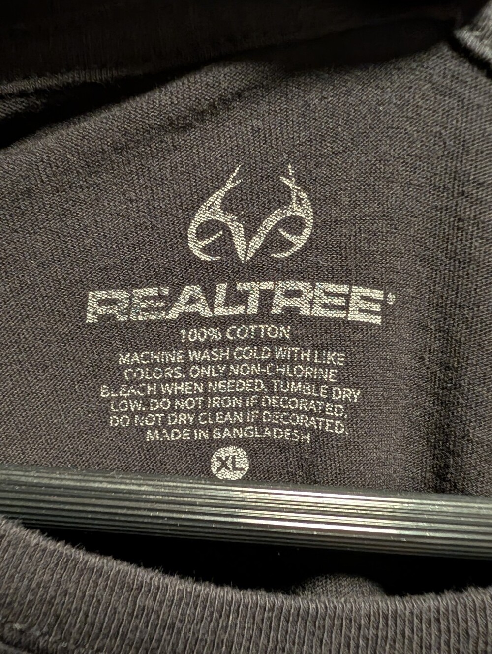 Realtree Black T-Shirt with Green Camo Antler Logo Hunting Casual Men's Size XL - Picture 3 of 7